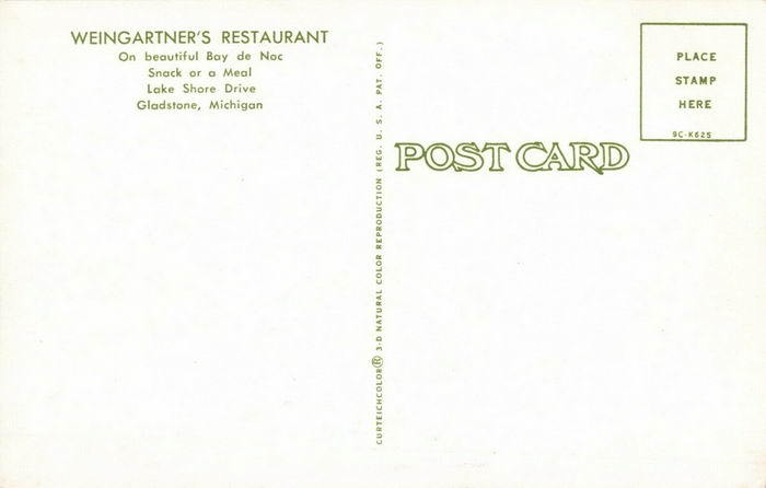 Weingartners Restaurant (Weingartners Coffee Shop) - Old Postcard